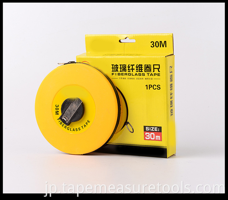 ファイバー定規30m 50 m 100mディスク定規手動プラスチックソフトテープメジャーはカスタマイズ可能なレザーテープメジャーにすることができます